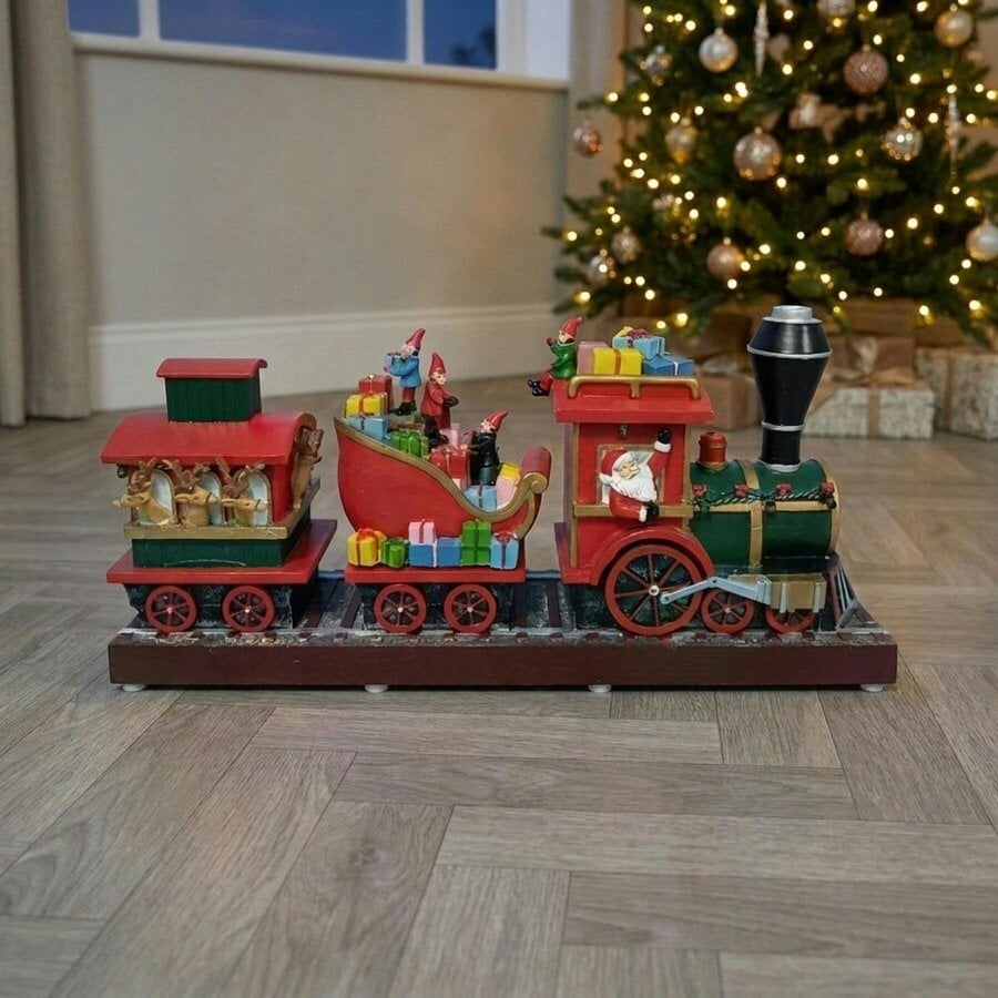 Garden Greatness Animated LED Musical Santa Train Decoration