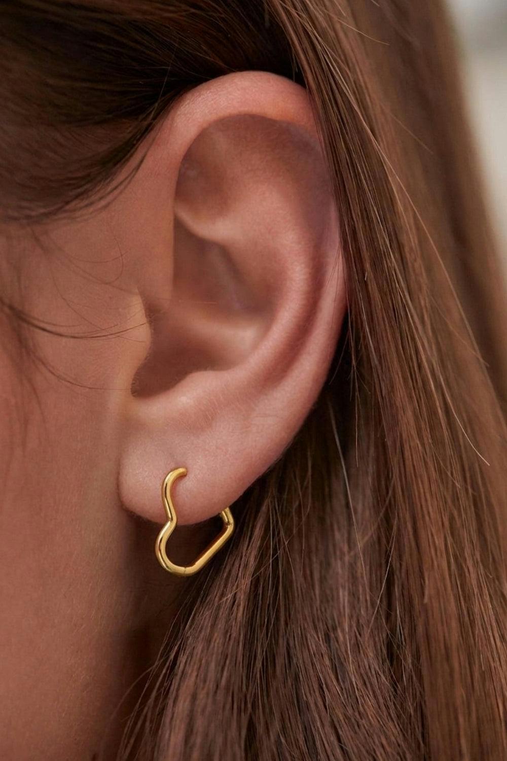 Serla Gold Heart Hoop Earrings