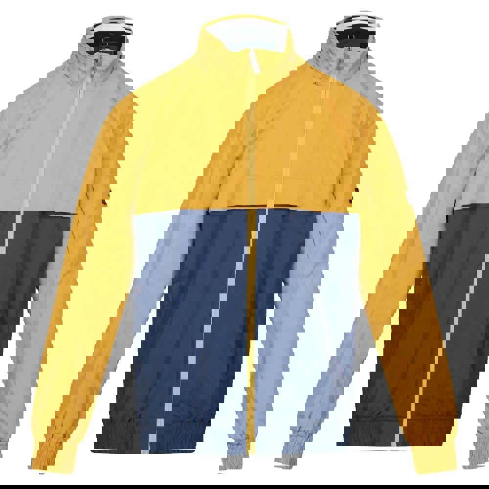 Regatta Mens Shorebay Colour Block Waterproof Jacket - Gold Straw/Dark Denim