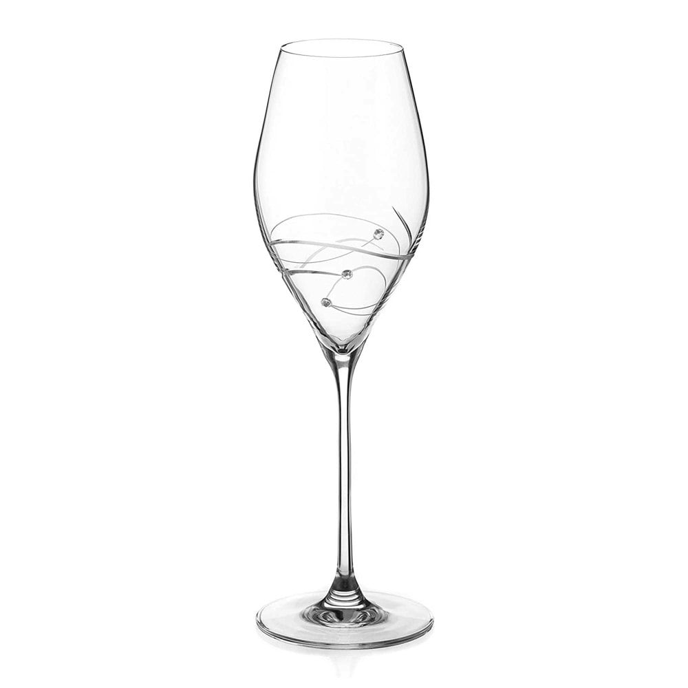 Diamante Spiral Prosecco Glass Adorned with Crystals by Swarovski® - Single