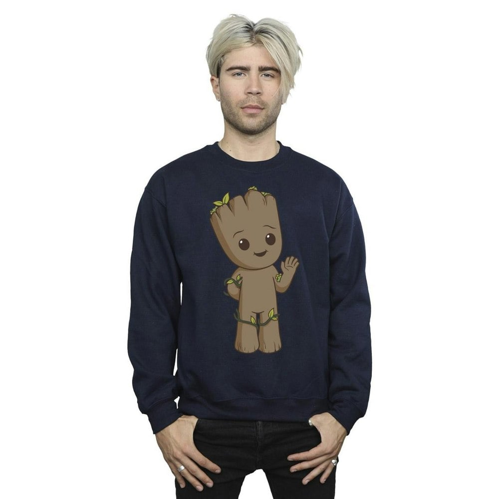 Marvel Mens I Am Groot Cute Groot Sweatshirt - Navy Blue