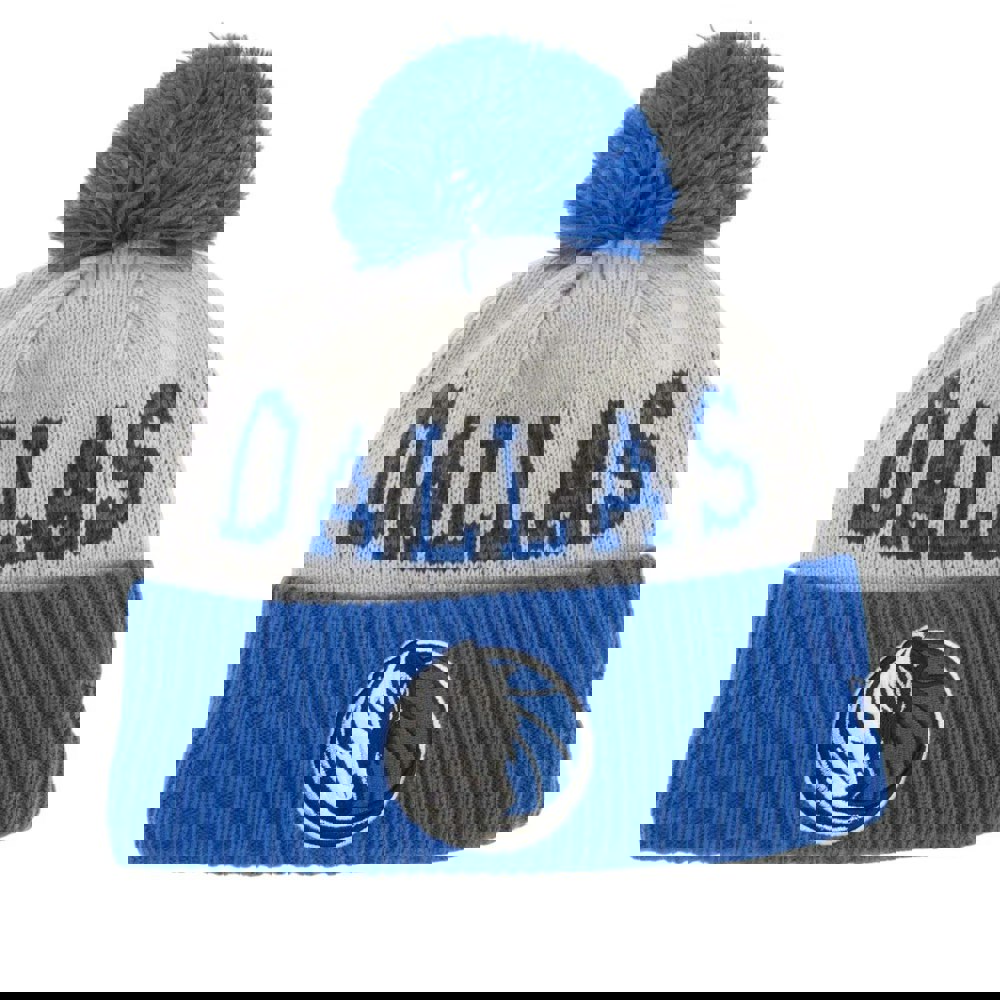 New Era NBA Tip Off 2023 Dallas Mavericks Knitted Bobble Beanie - Blue