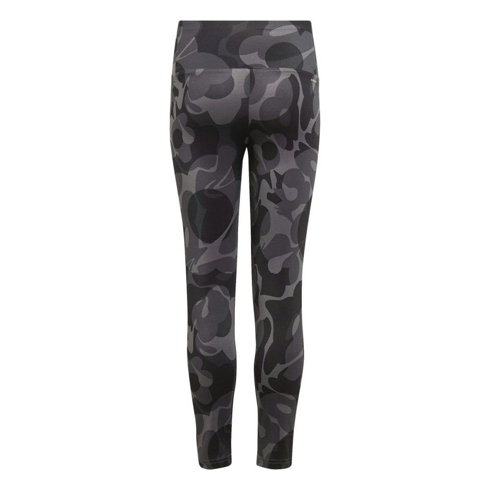 Adidas Girls Essentials Aeroready Camo Tights - Black/Grey