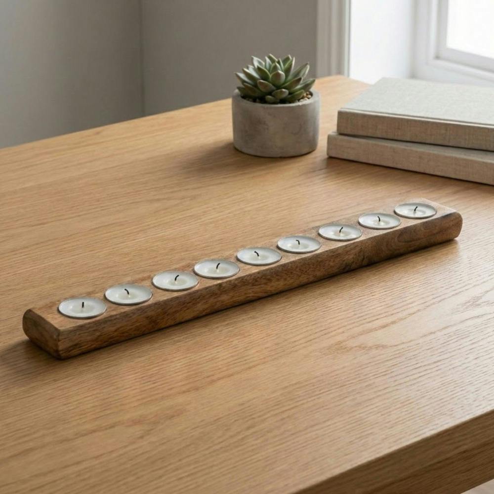 Garden Greatness Relica Long Mango Wood Tealight Holder