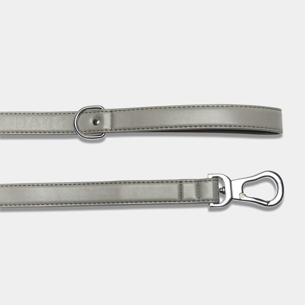 Grey Leather Dog Lead by Barc London