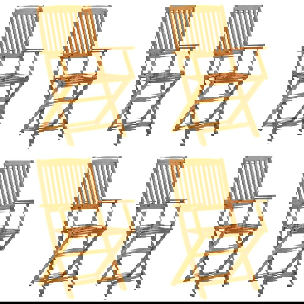 Berkfield Folding Garden Chairs 4 pcs Solid Eucalyptus Wood
