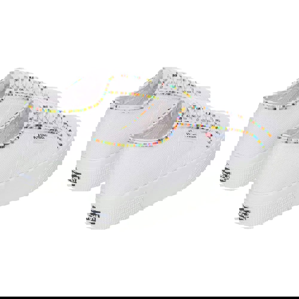 Superga Womens/Ladies 2740 Beaded Trainers - White/Multicoloured