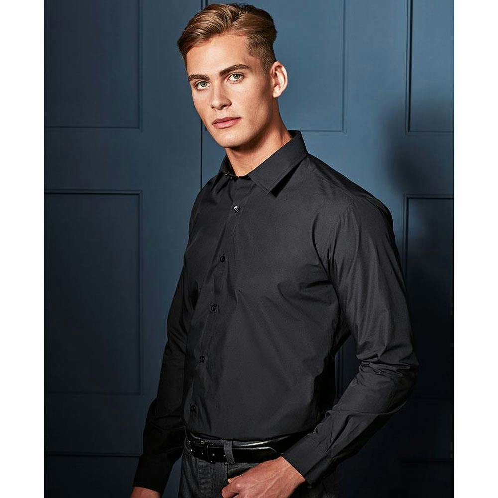Premier Supreme Heavier Weight Poplin Long Sleeve Work Shirt - Black