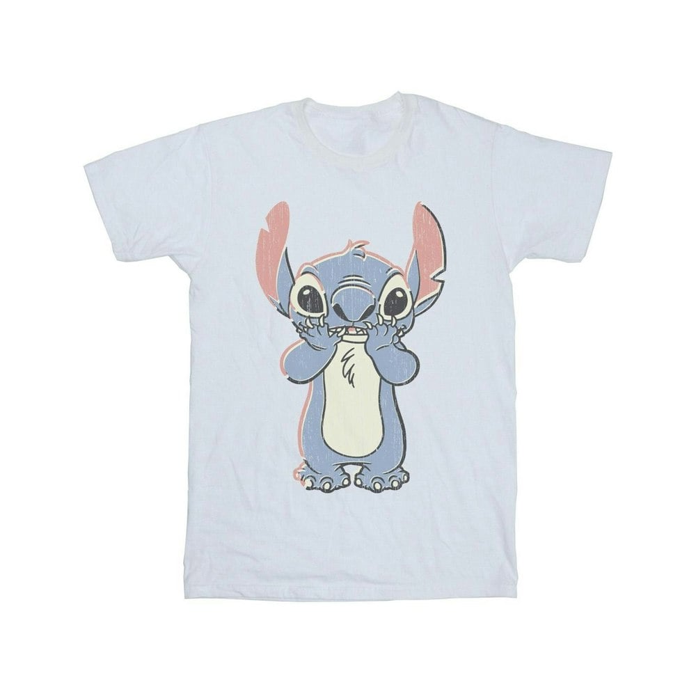 Disney Mens Lilo And Stitch Big Print T-Shirt - White