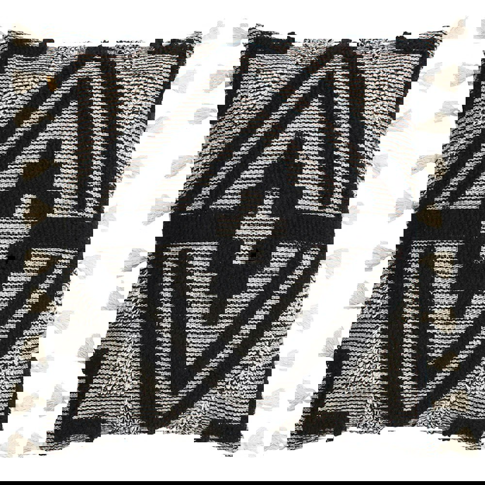Furn Kalai Tufted Tassel Cushion Cover - Black
