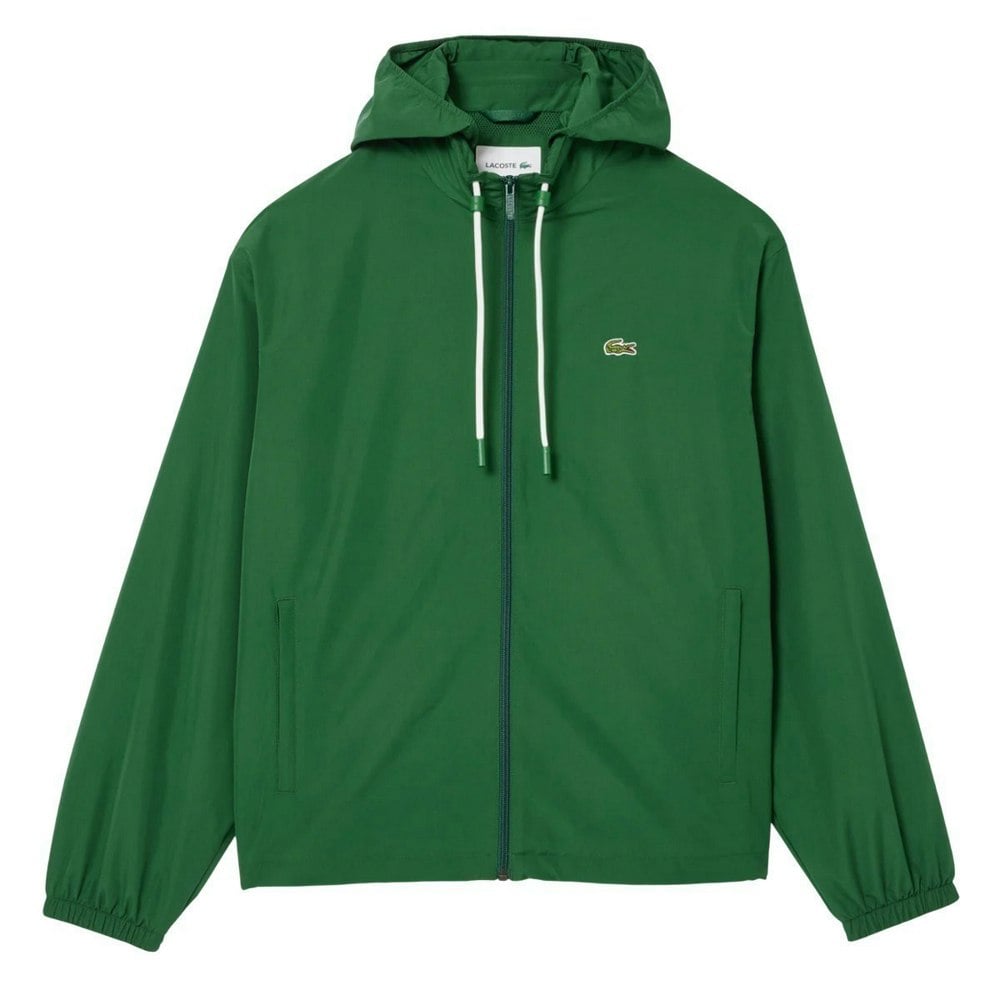 Lacoste Mens Detachable Hood Sports Jacket - Green