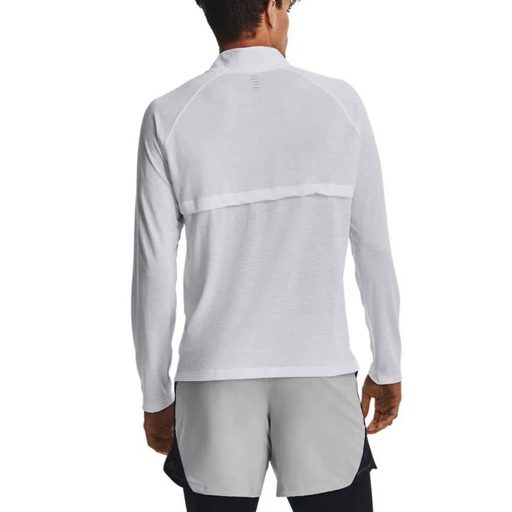 Under Armour Mens Streaker Half Zip Warm Up Top - White