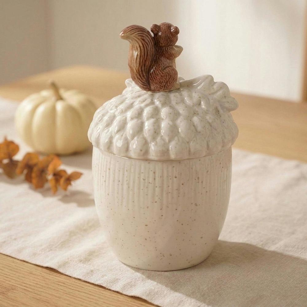 Garden Greatness Harvest Squirrel Acorn Storage Jar