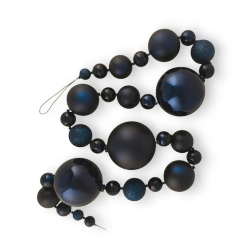 Glittered Navy Bauble Christmas Garland