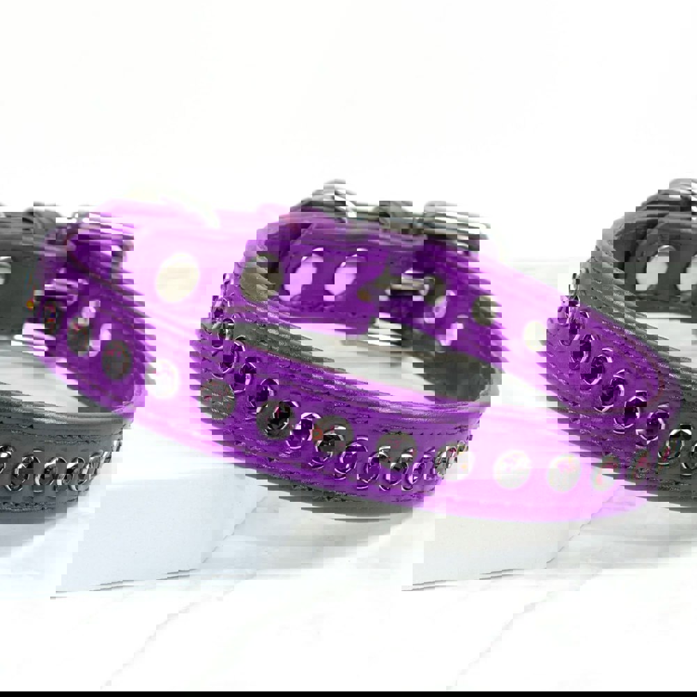 Amethyst Aura Purple Swarovski dog collar - Petiquette Collars