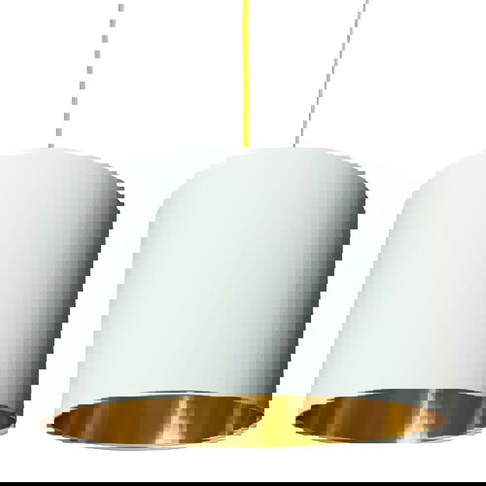 White Cotton Lampshade With Gold Lining
