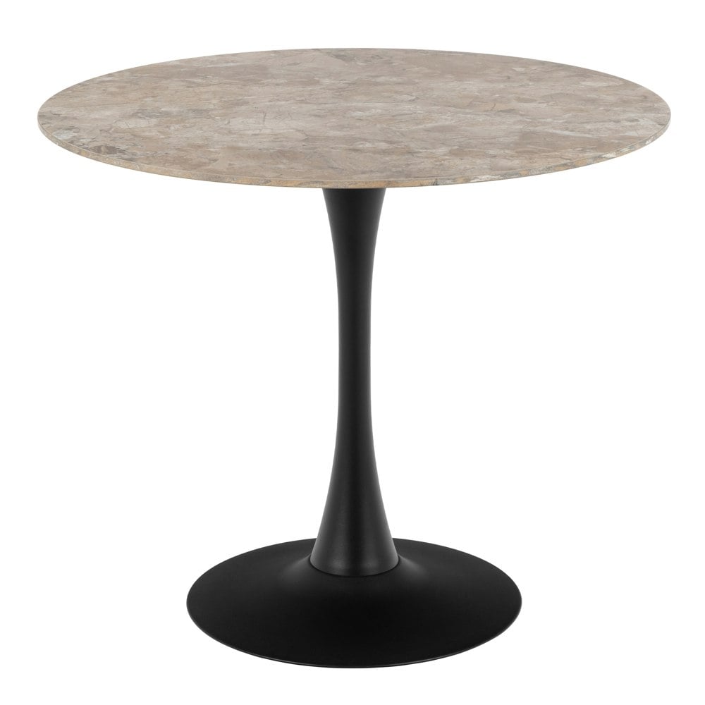 Furniture To Go Malta Ceramic Round Dining Table Brown/Black 90x75 cm