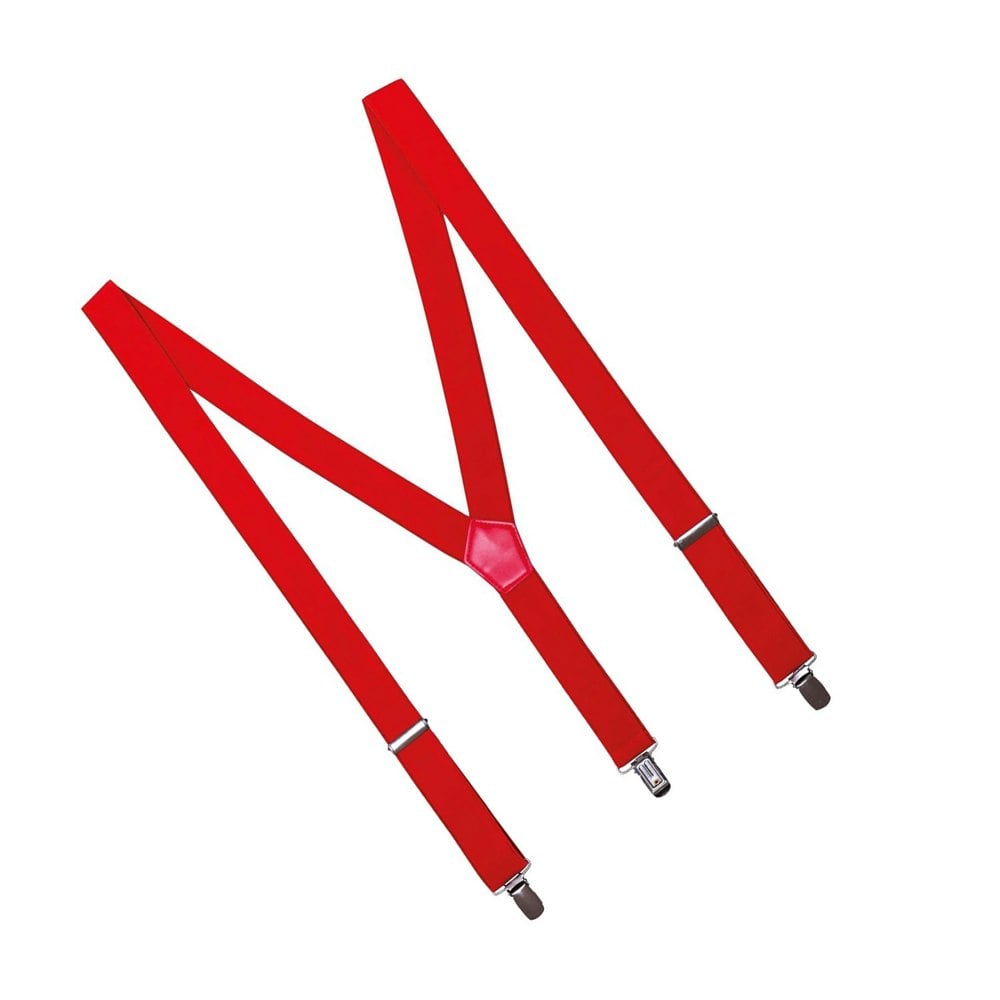 Premier Clip-On Trouser Braces - Red