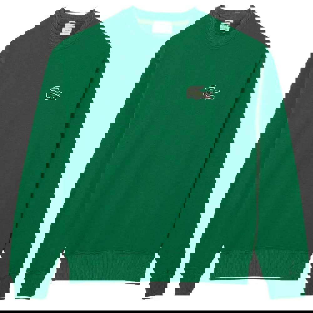 Lacoste Mens Fleece Loose Sweatshirt - Green
