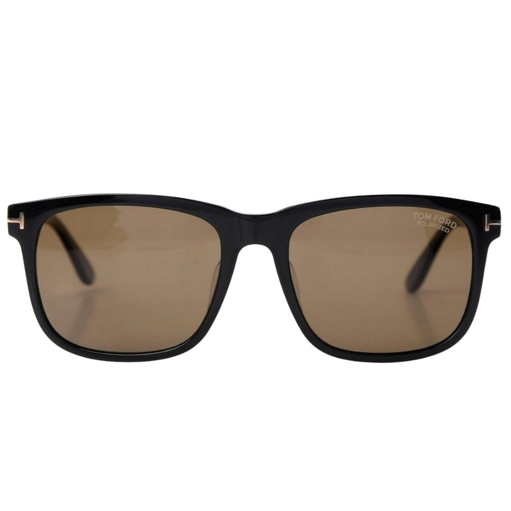 Tom Ford Stephenson Brown Polarized Lens Shiny Black Sunglasses One Size