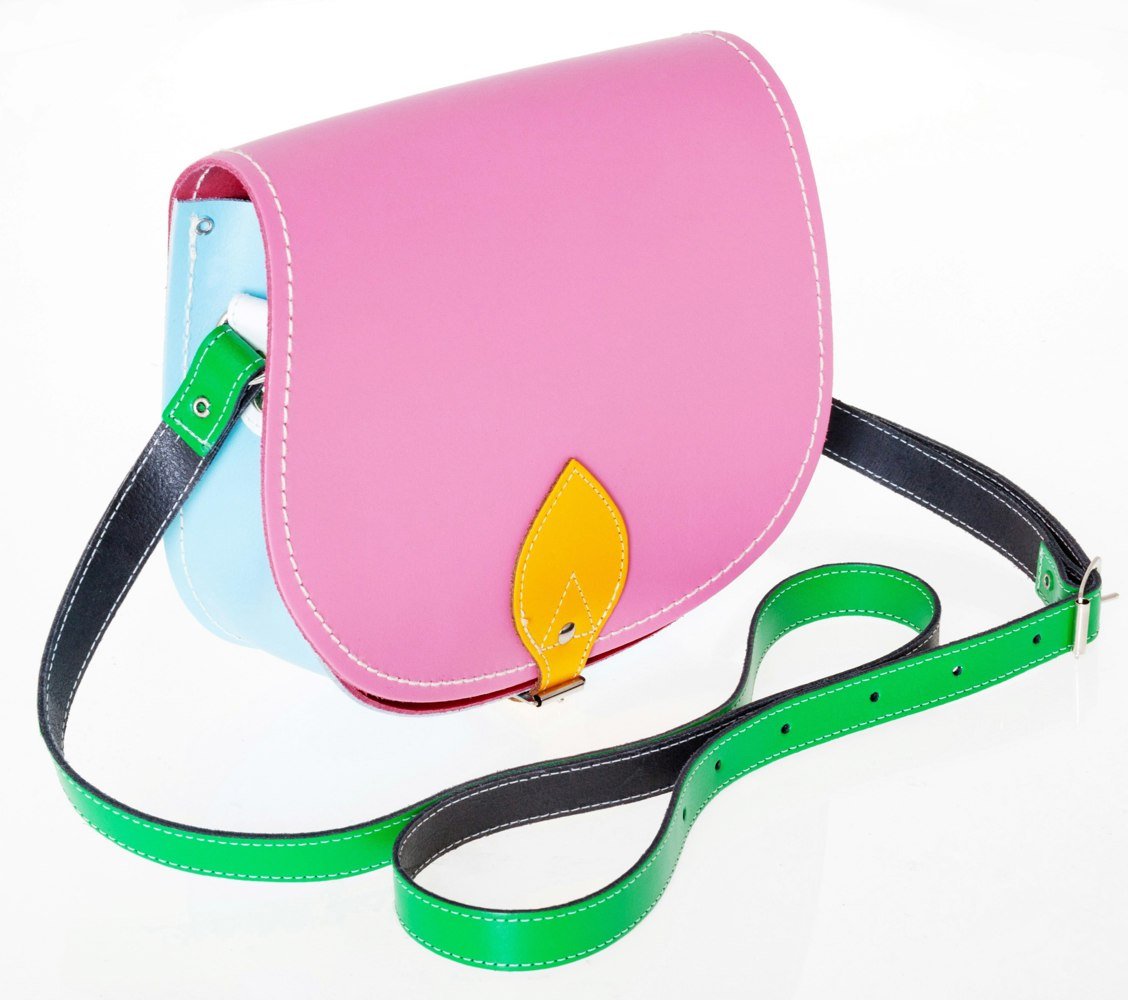 Zatchels Handmade Leather Saddle Bag - Classic Kaleidoscope