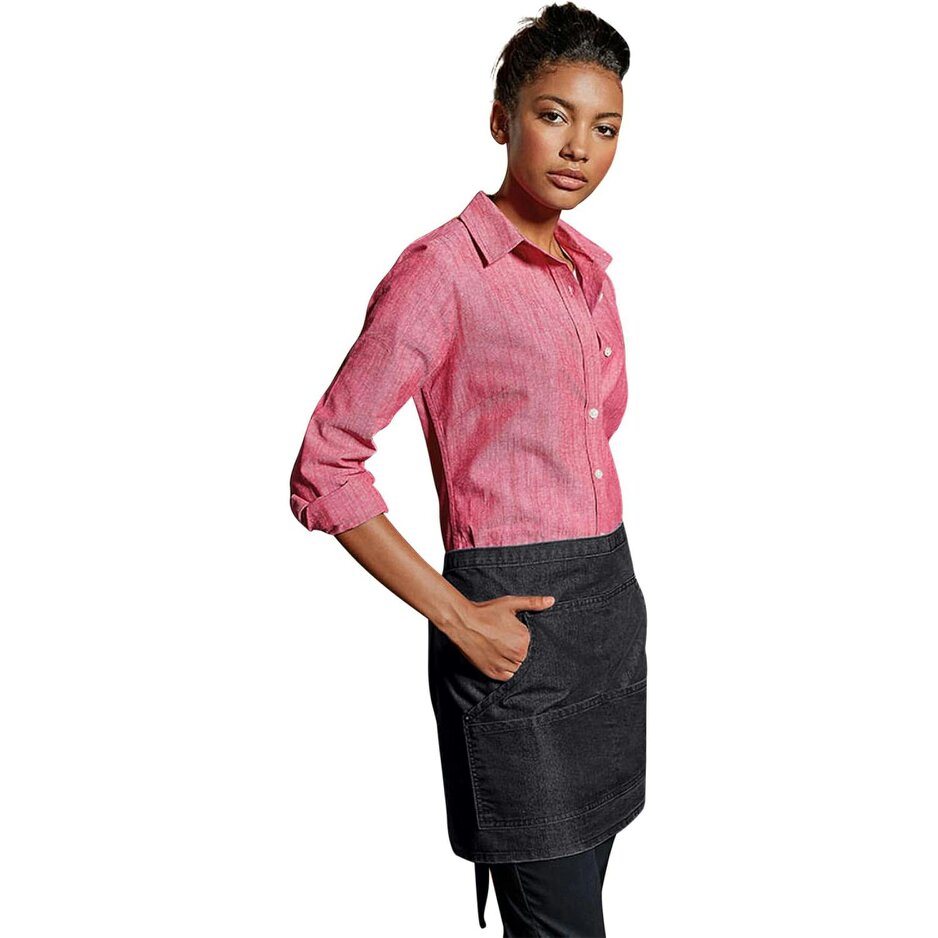 Premier Jeans Stitch Denim Waist Apron (Pack of 2) - Black Denim