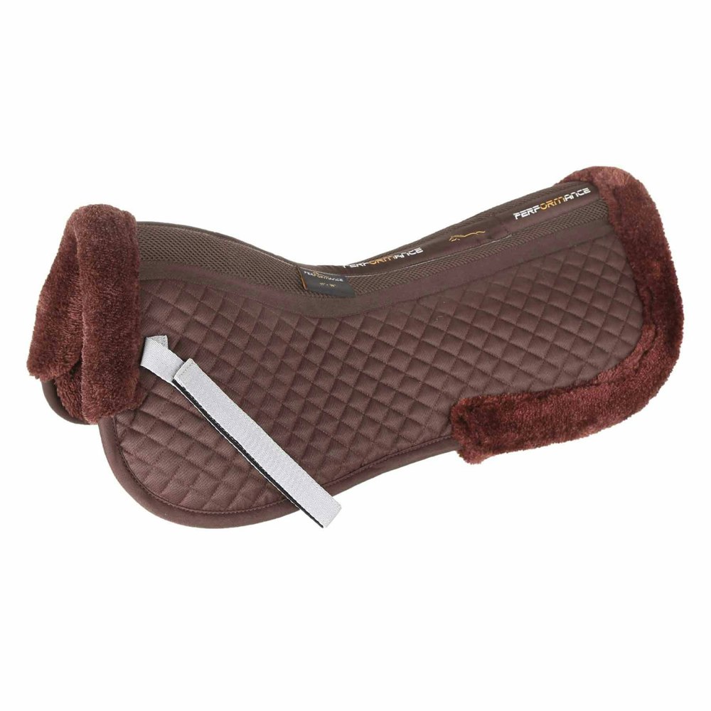 Performance Lined Horse Half Pad - Brown