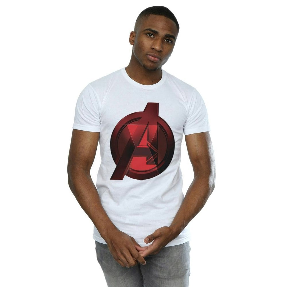 Marvel Mens Black Widow Movie Avengers Logo T-Shirt - White
