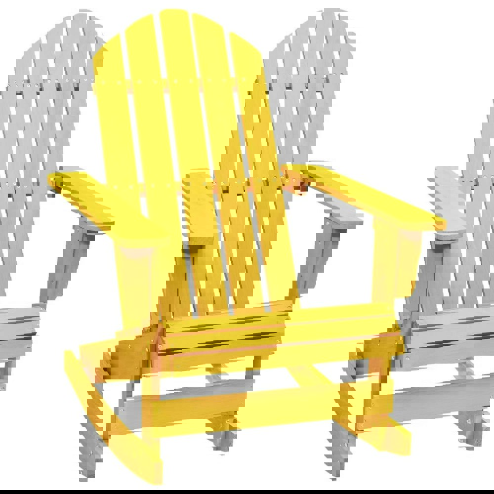Berkfield Garden Adirondack Rocking Chair Solid Fir Wood Yellow