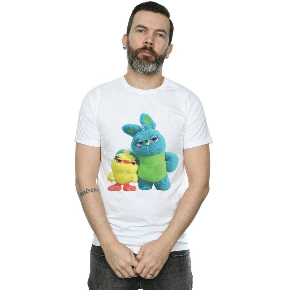 Disney Mens Toy Story 4 Ducky And Bunny T-Shirt - White