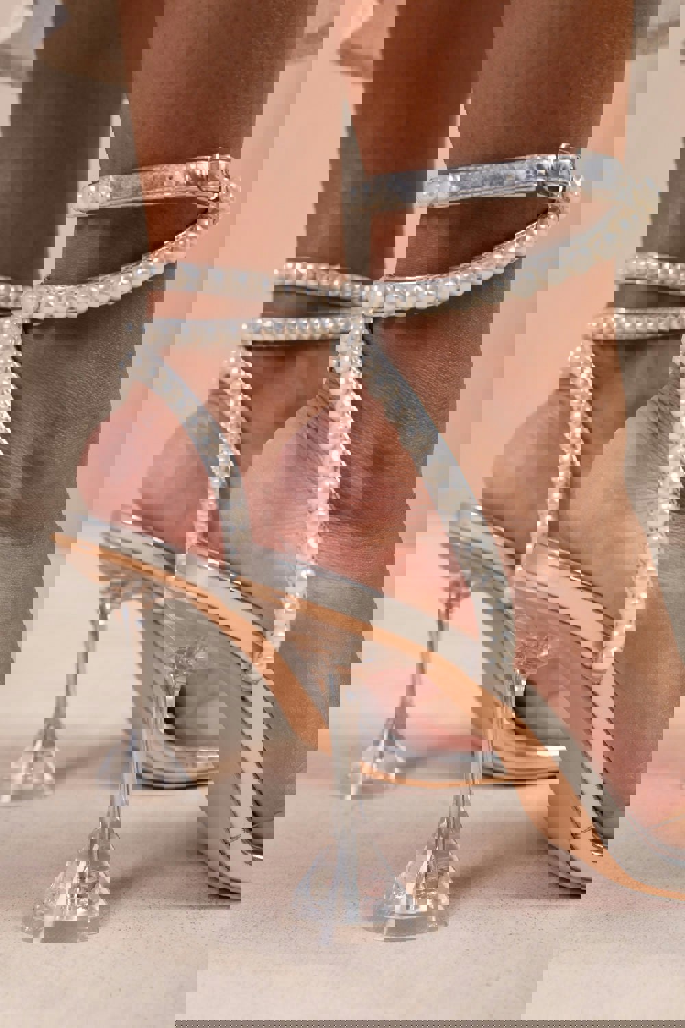 Where's That From Topaz Pearl Bow Detail Heel in Silver Metallic