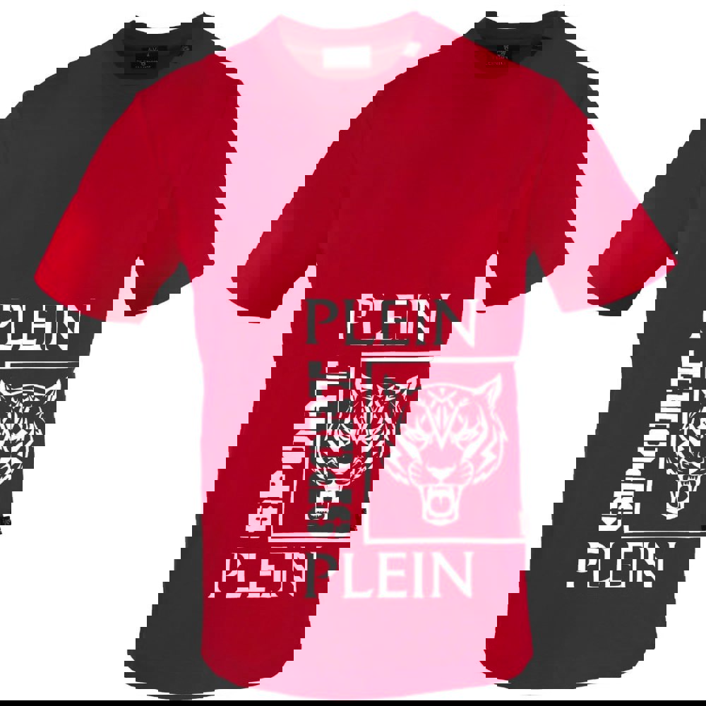 Plein Sport Square Branded Logo Red T-Shirt S