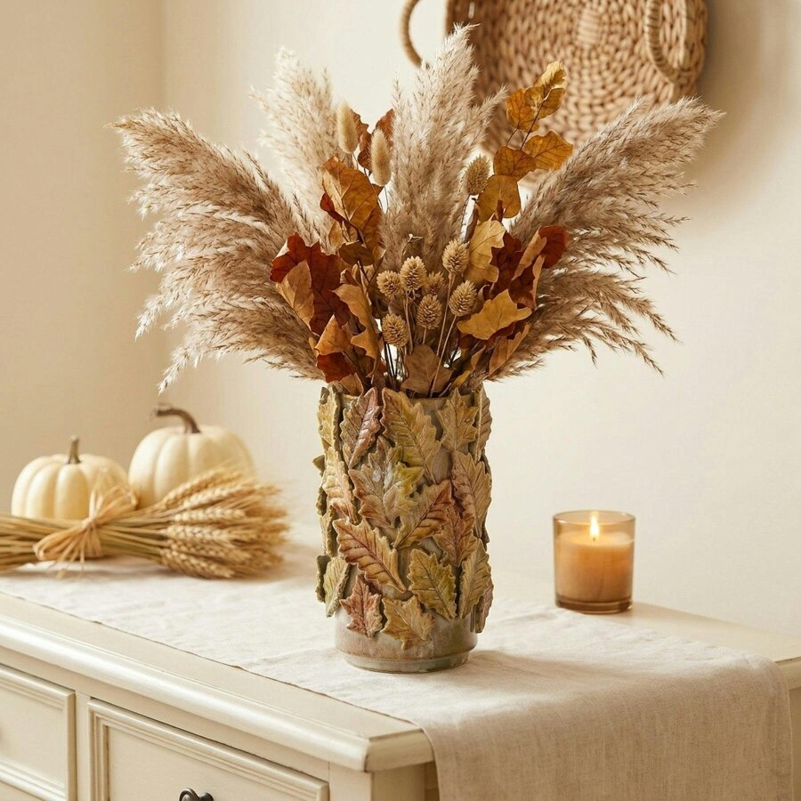 Garden Greatness Seasonal Autumn Leaves Decorative Vase