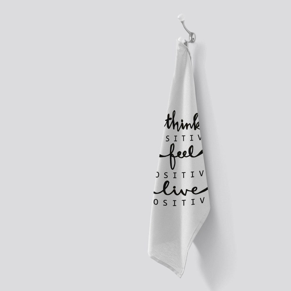 Warren Reed Think Positive, Feel Positive, Live Positive Tea Towel