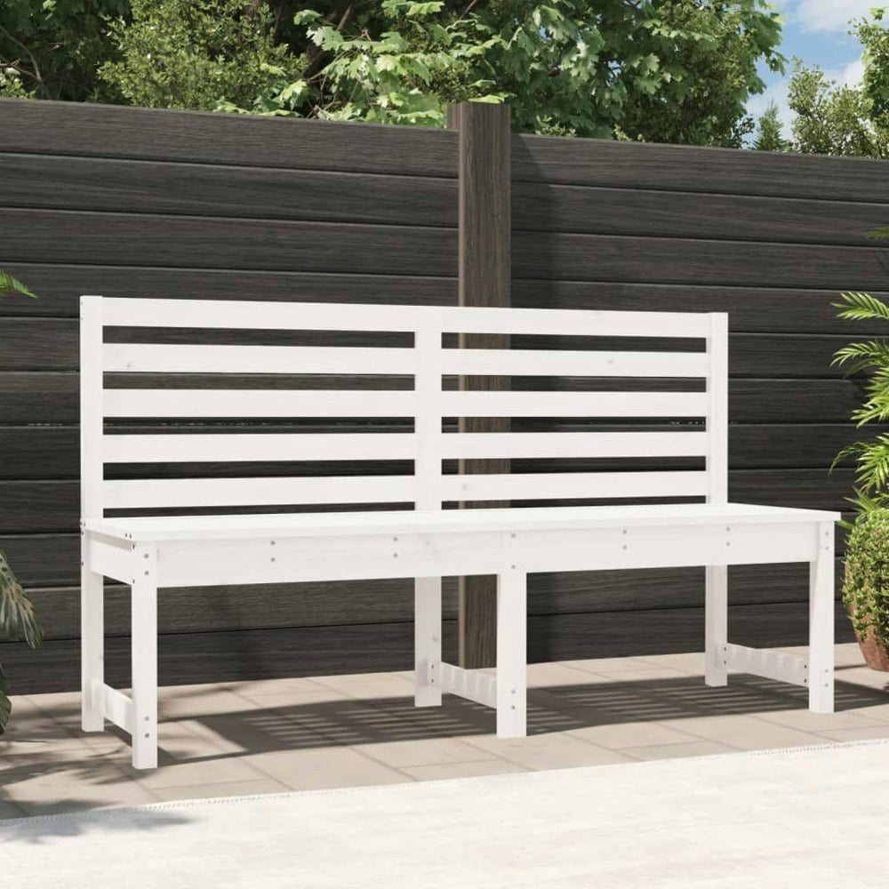 Berkfield Garden Bench White 157.5 cm Solid Wood Pine