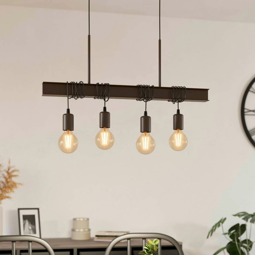 EGLO 4 Set Pendant E27 Antique Brown TOWNSHEND 4