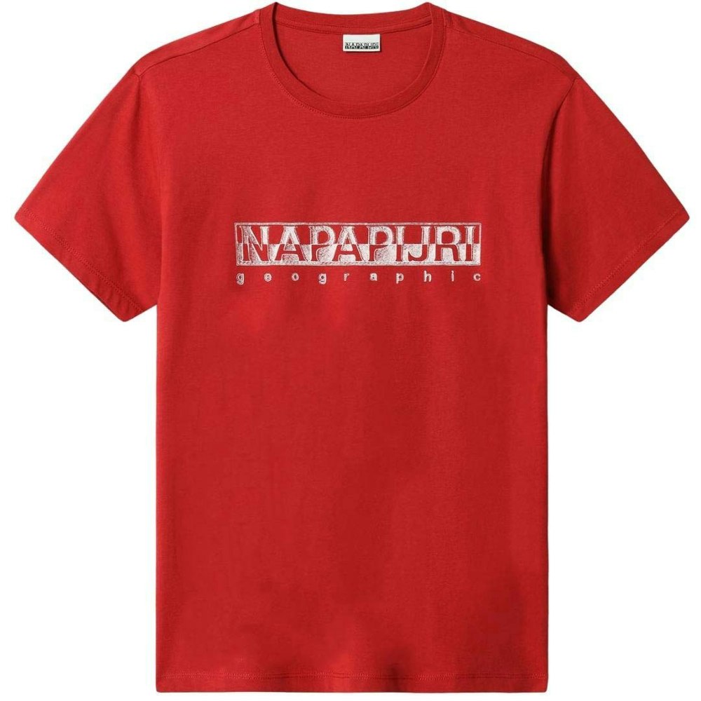 Napapijri Sallar Ss Block Logo T-Shirt - Red