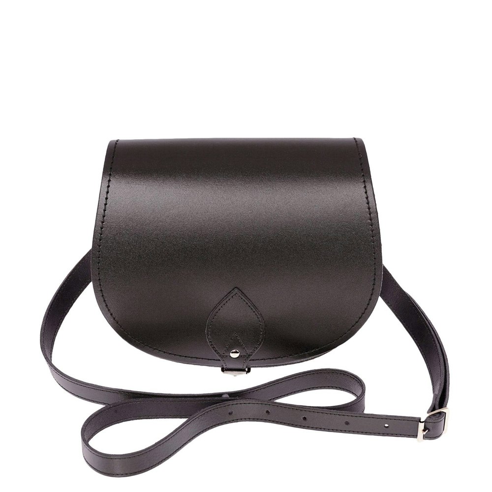 Zatchels Handmade Leather Saddle Bag - Graphite