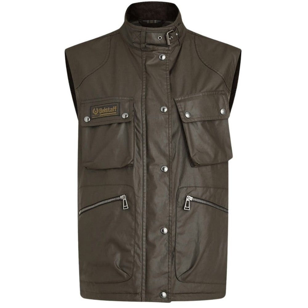 Belstaff Waxed Edition Gilet Jacket - Dark Green