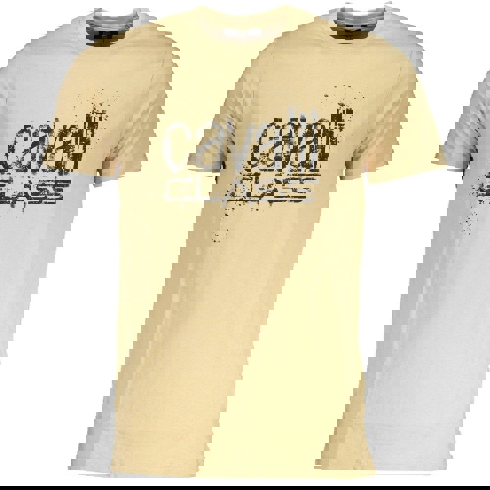 Cavalli Class Bold Black Logo Beige T-Shirt l