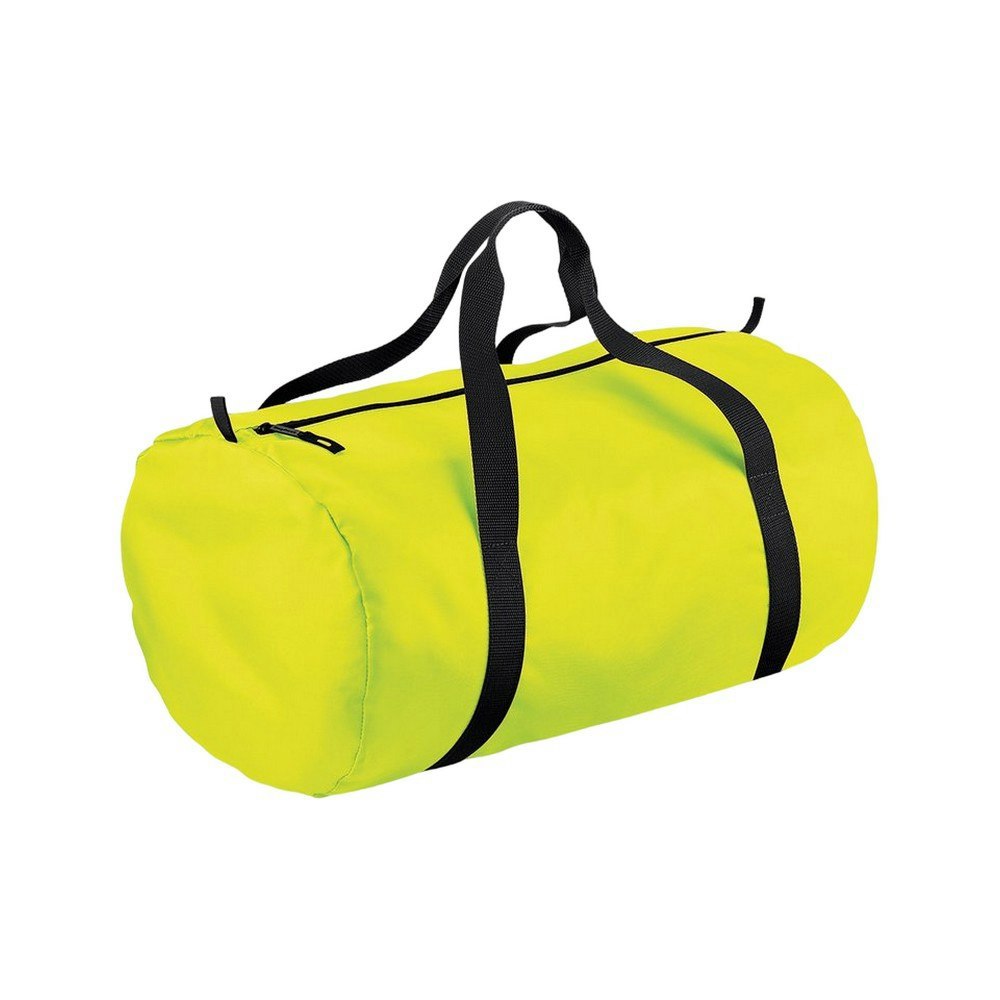 BagBase Packaway Barrel Bag - Fluorescent Yellow/Black