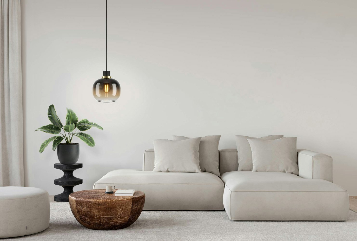 EGLO Oilella 1-Light Black To Brown Gradient Hanging Pendant Light