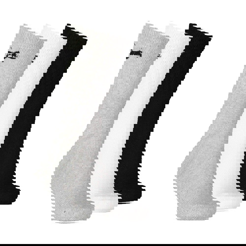 Puma Childrens/Kids Logo Crew Socks (Pack Of 3) - Black/White/Grey