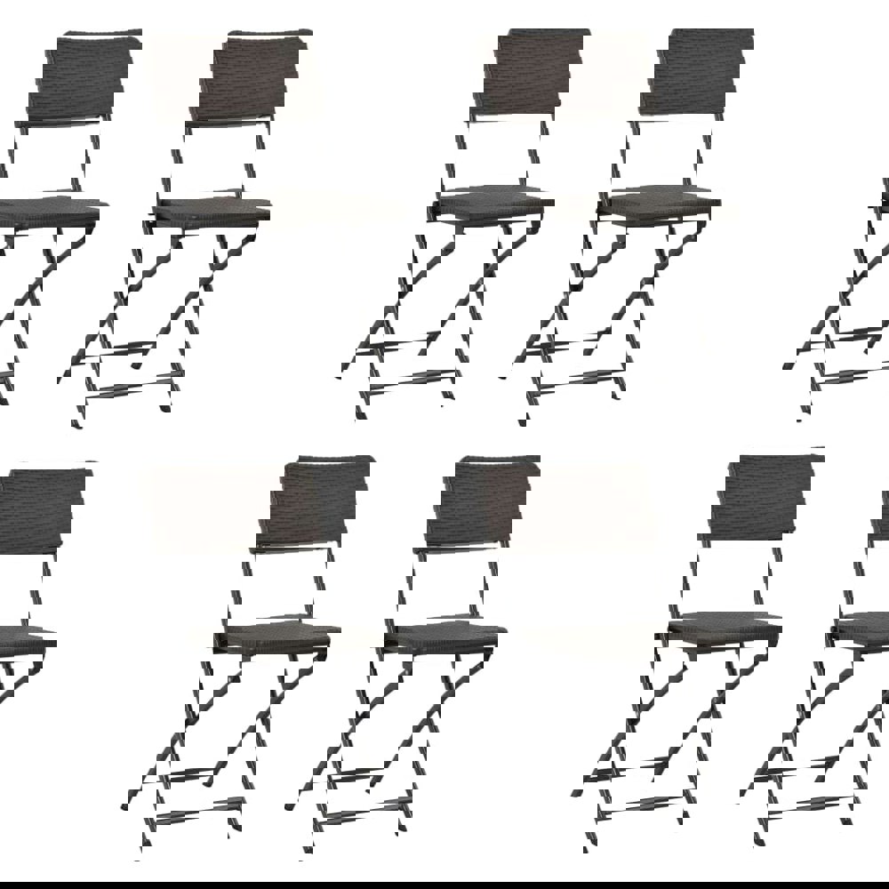 Berkfield Folding Garden Chairs 4 pcs HDPE and Steel Brown