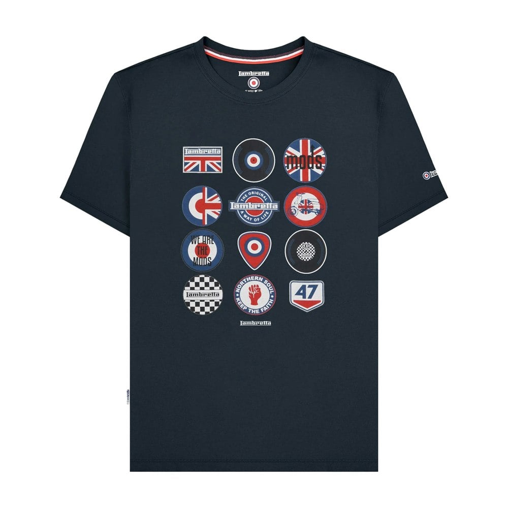 Lambretta Mens SS25 Badge T-Shirt - Navy