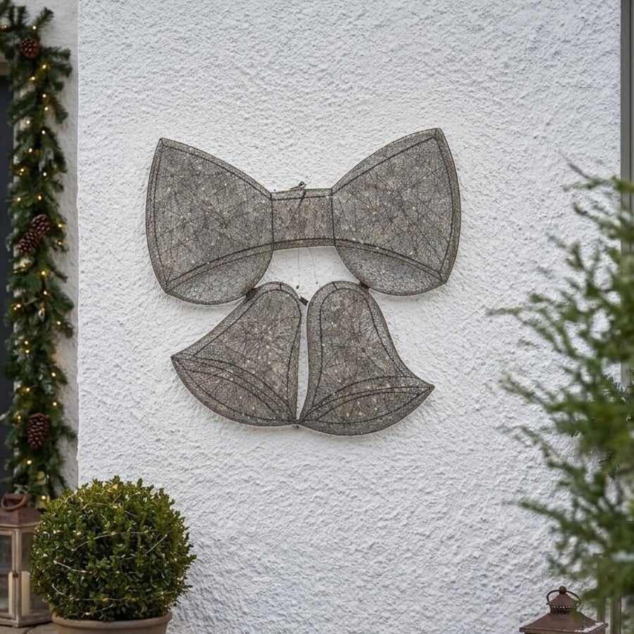 Garden Greatness Noel Halo Bow Bells Hanging Wall Light