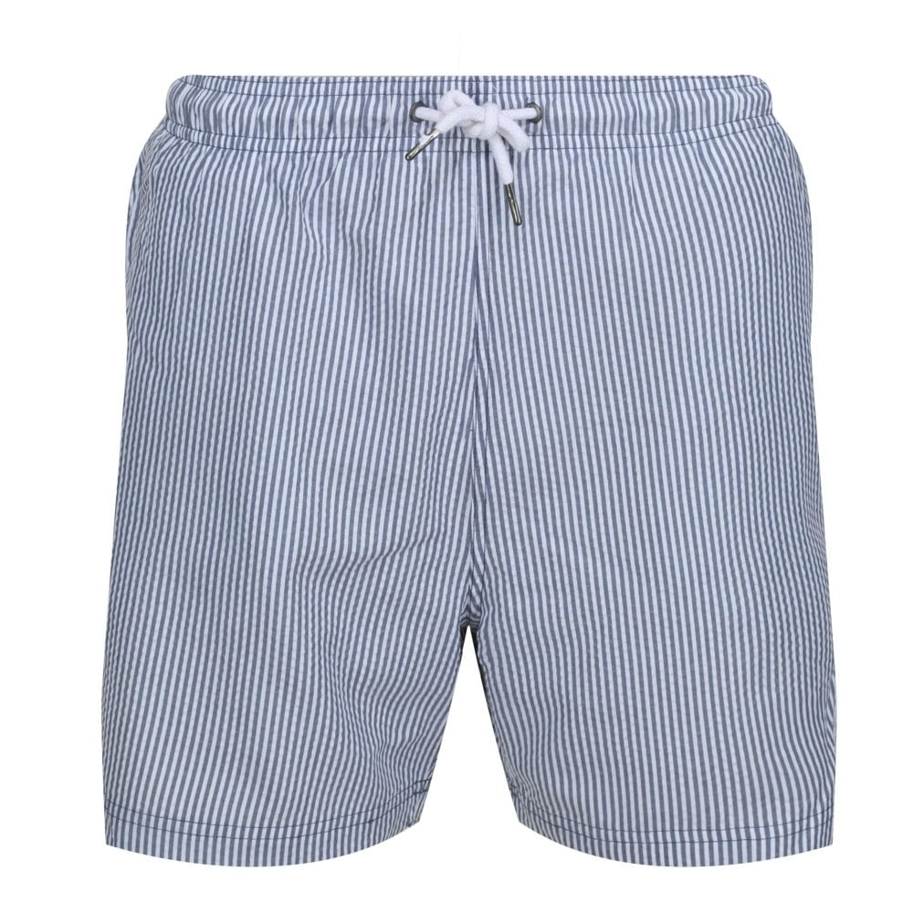 Regatta Mens Loras Stripe Swim Shorts - Dark Denim