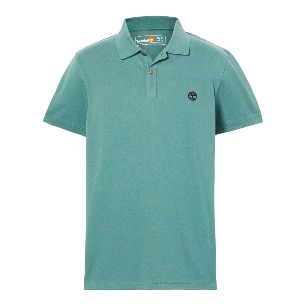 Timberland Mens Oyster River Logo Short-Sleeved Polo Shirt - Teal