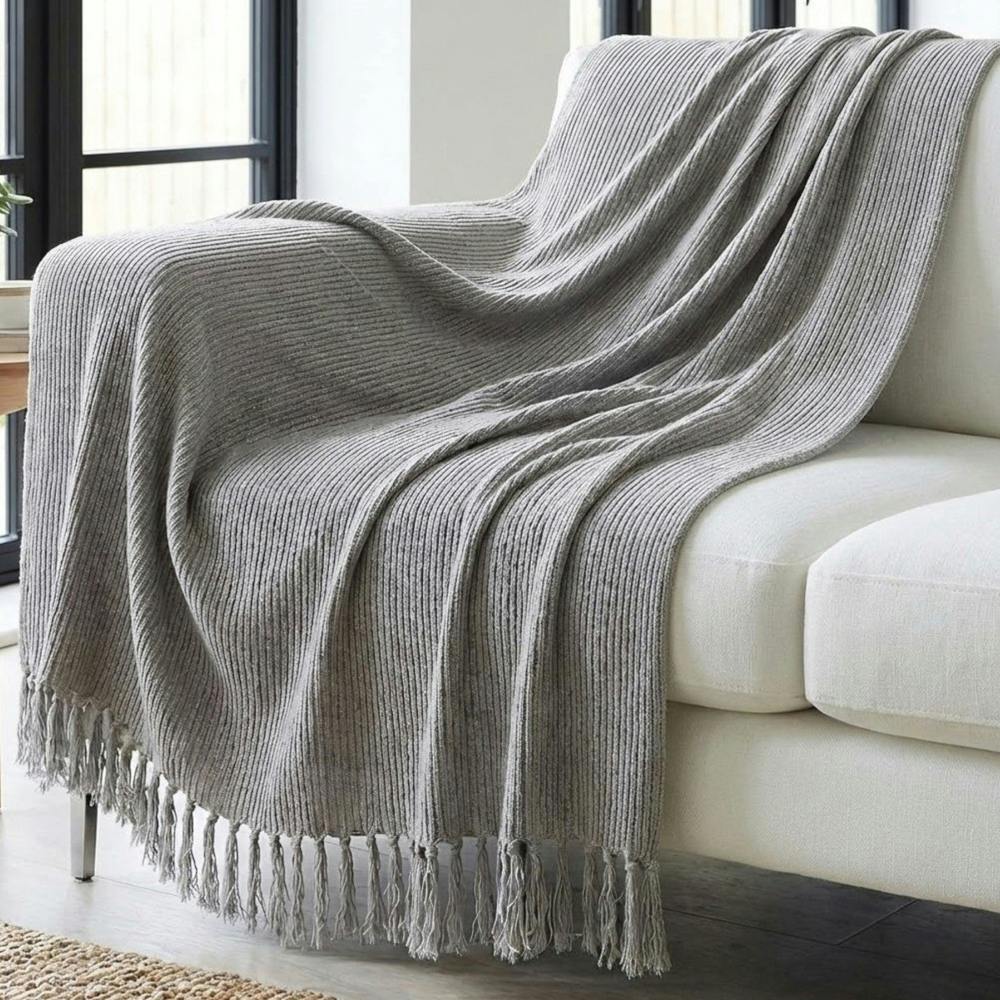 Garden Greatness Maison Soft Grey Woven Throw