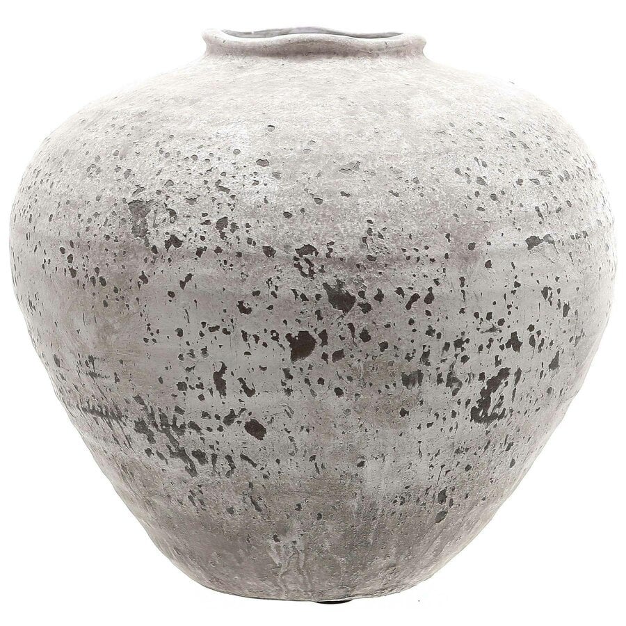 Hill Interiors Regola Stone Effect Vase - Stone - 26cm x 28cm x 28cm - Stone - 100% Mixed